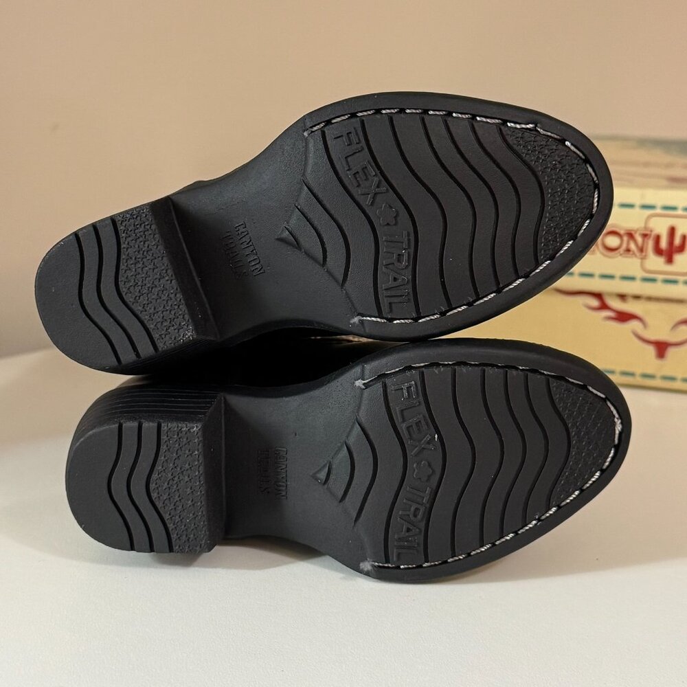 Canyon Trails Lil Cowboy Boots Pointed Toe Classic Black Toddler Size 5T - Picture 6 of 7